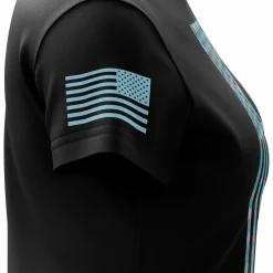 We The People Holsters Tropical American Flag Women's Short Sleeve Shirt Black Best