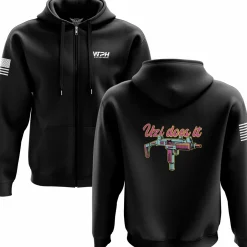 We The People Holsters Uzi Does It Zip Up Hoodie Black