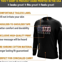 We The People Holsters Veterans Remembered Long Sleeve Shirt Black Hot