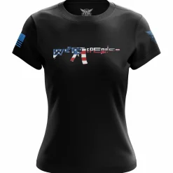We The People Holsters We The People AR Flag Women's Short Sleeve Shirt Black Clearance
