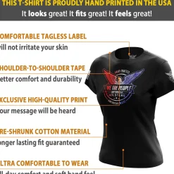 We The People Holsters Distressed Flag Logo Women's Short Sleeve Shirt Black New