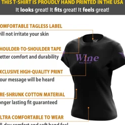We The People Holsters Wine Makes Me Happy Women's Short Sleeve Shirt Black Hot